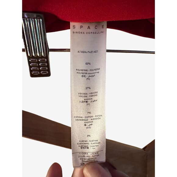 Space Simona Corsellini Womens Red Slim Fit Tapered Leg Pants Size UK 44 Italy - Picture 16 of 16